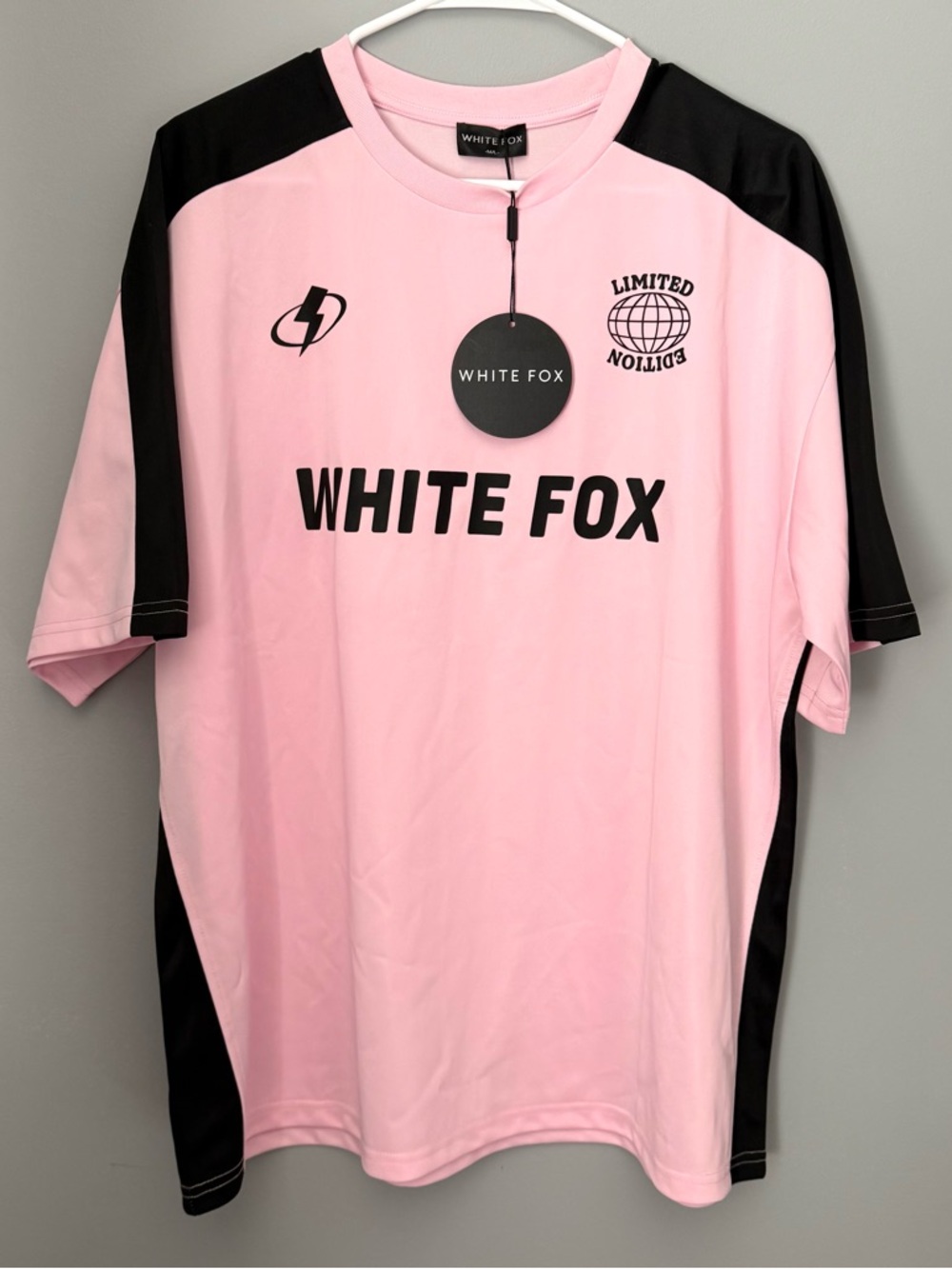 White Fox Checking Up On You Oversized Jersey in Light Pink - Picture 2 of 8
